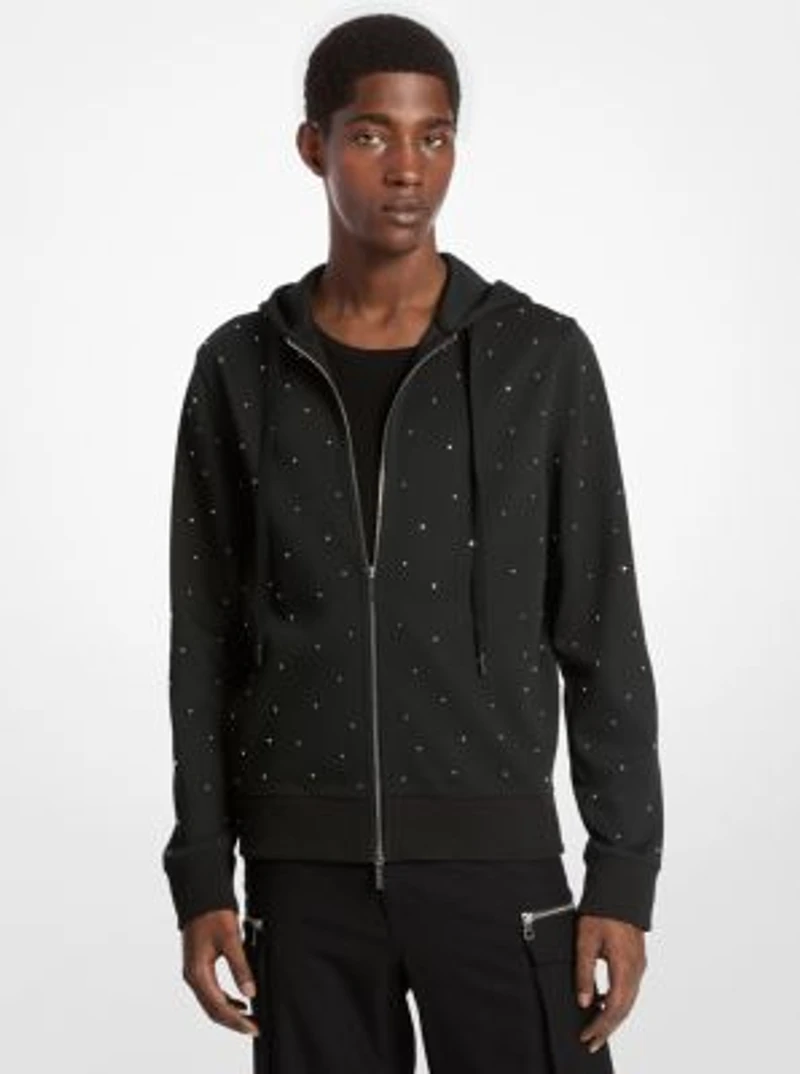 Studded Cotton Blend Hoodie