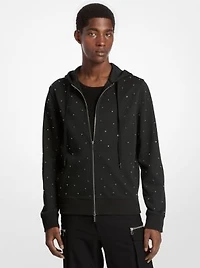 Studded Cotton Blend Hoodie