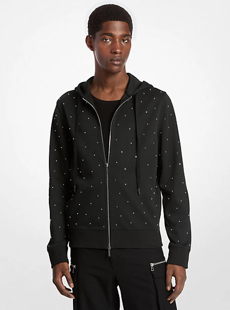 Studded Cotton Blend Hoodie