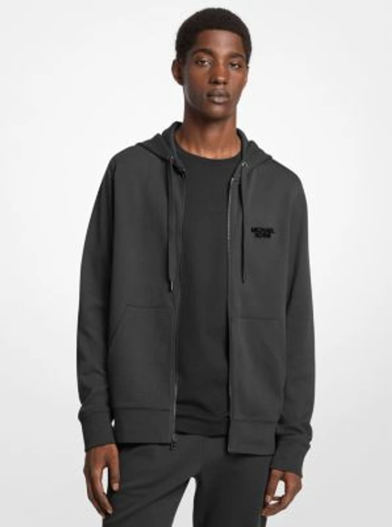 Cotton Blend Zip-Up Hoodie