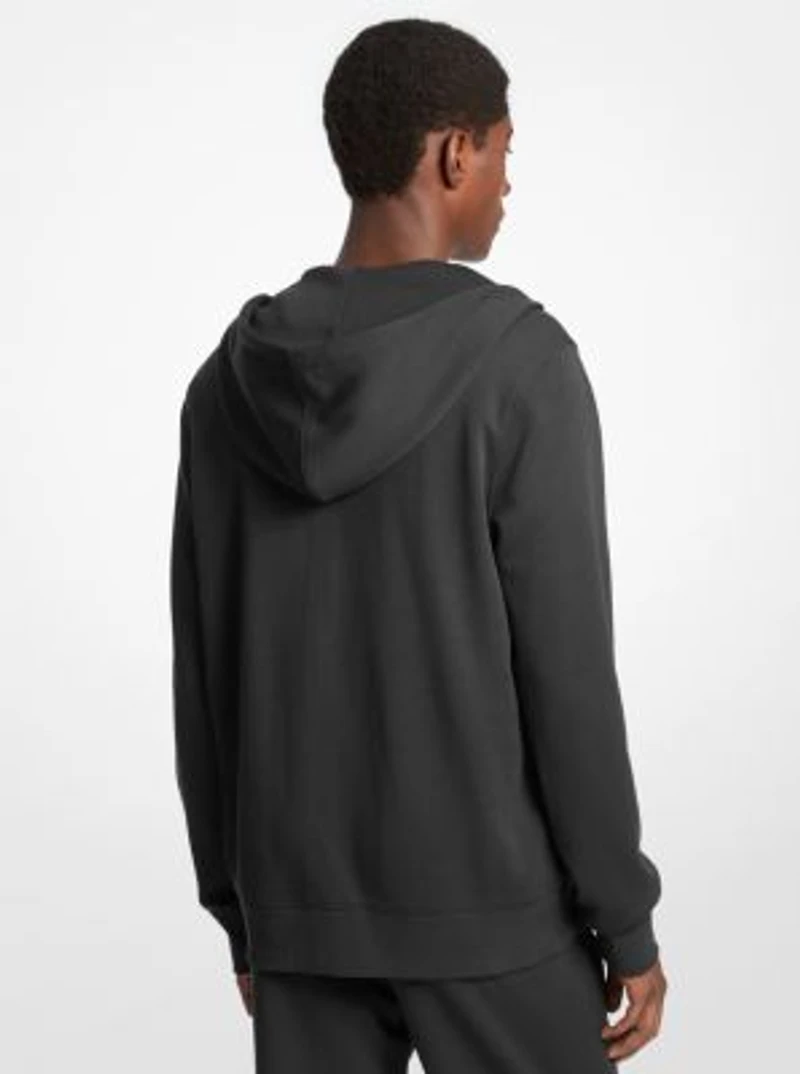 Cotton Blend Zip-Up Hoodie