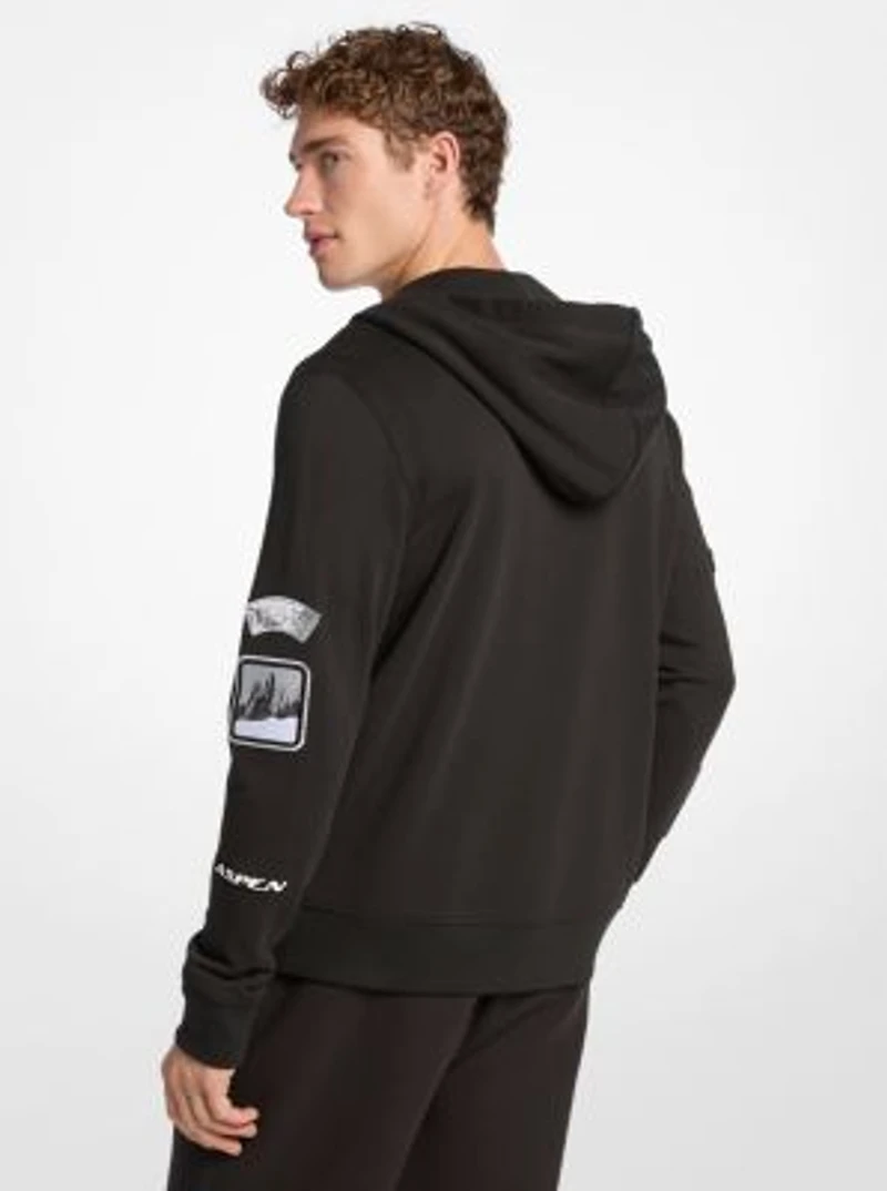 Embellished Cotton Zip-Up Hoodie