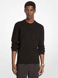 Logo Jacquard Cotton Sweater