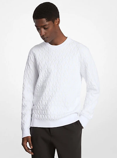 Logo Jacquard Cotton Sweater