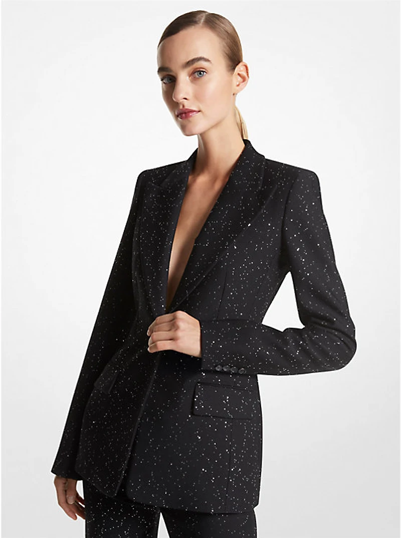 Georgina Sequined Stretch Wool Blazer