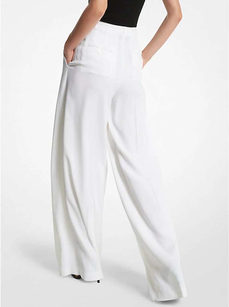 Double Crepe Sablé Wide-Leg Trousers