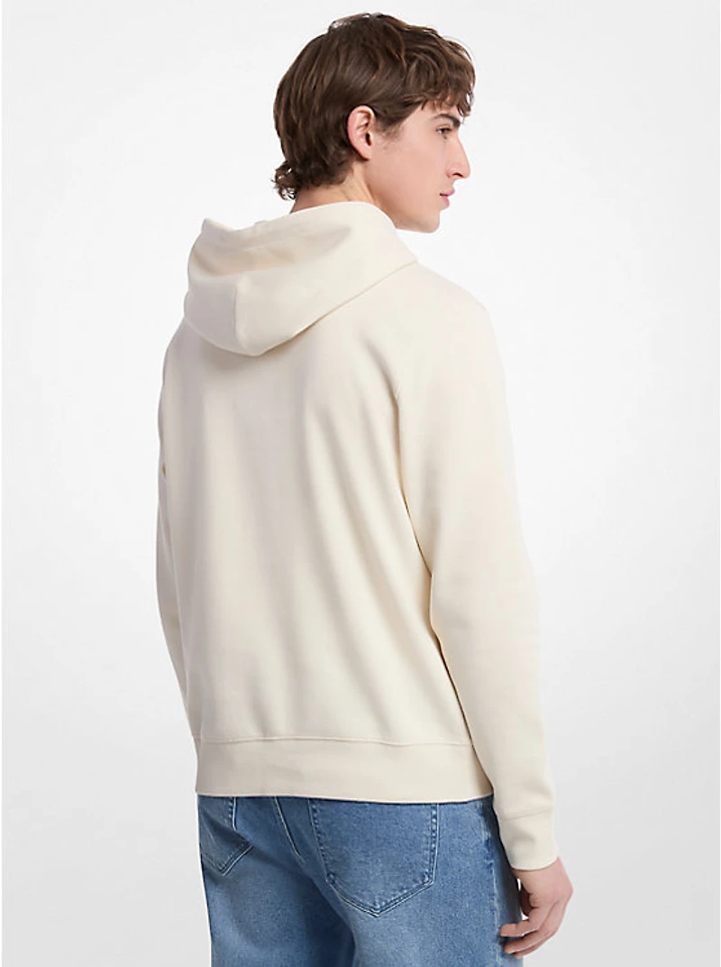 Embossed Logo Cotton Blend Hoodie
