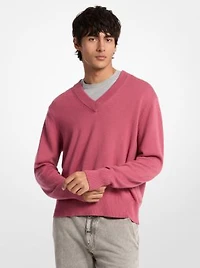 Wool and Cotton Blend Polo Sweater