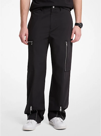 Cotton Poplin Zip Cargo Pants