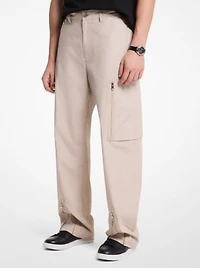Cotton Poplin Zip Cargo Pants