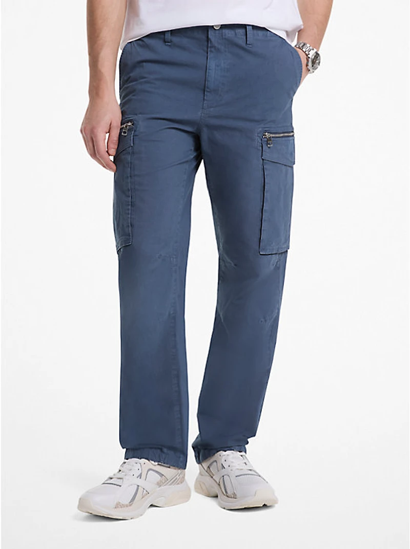 Stretch Cotton Poplin Cargo Pants