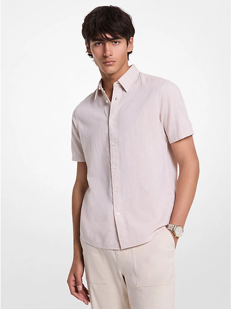 Dot Linen and Cotton Shirt