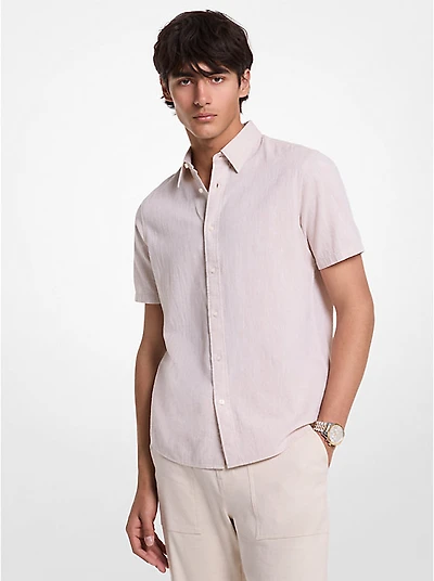 Dot Linen and Cotton Shirt