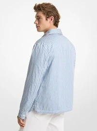 Striped Cotton Poplin Shirt Jacket