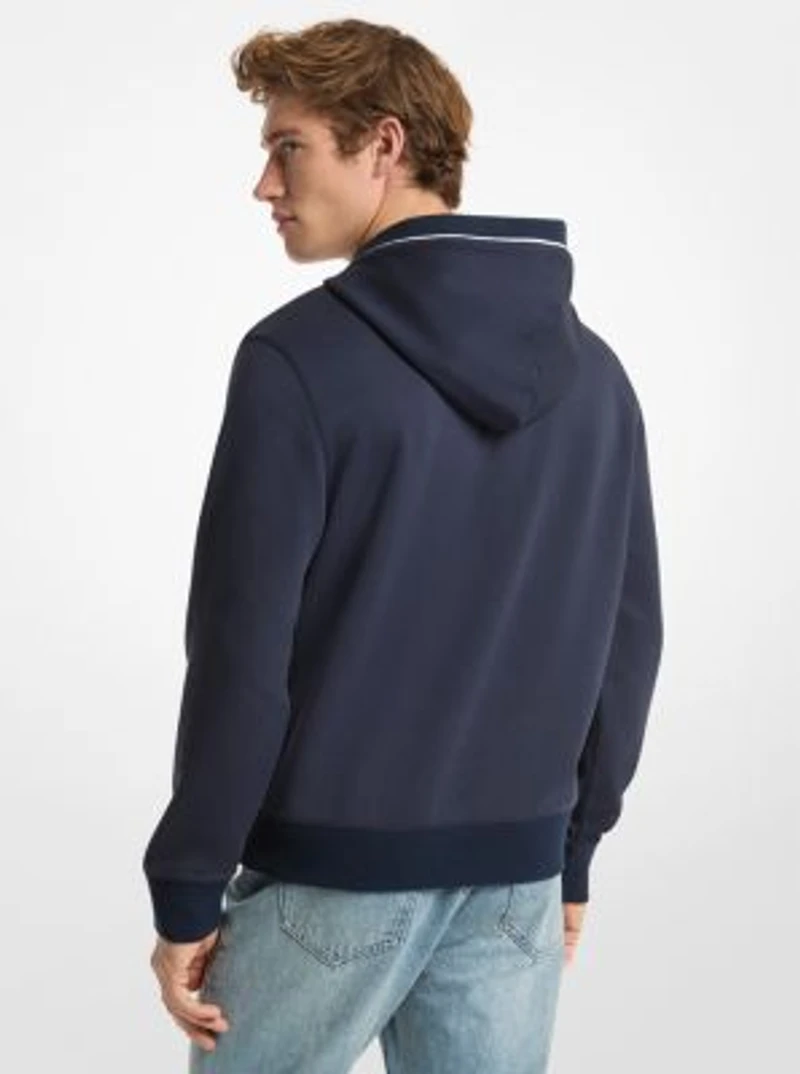 Logo Trim Cotton Blend Hoodie