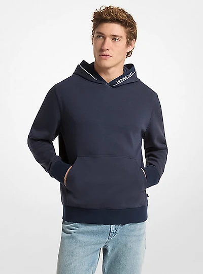 Logo Trim Cotton Blend Hoodie