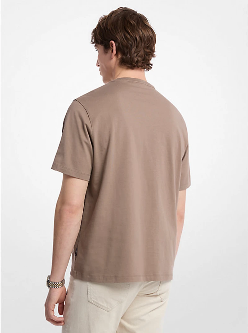 Logo Embossed Cotton Jersey T-Shirt