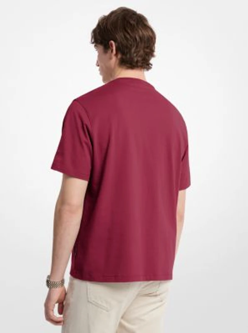 Logo Embossed Cotton Jersey T-Shirt