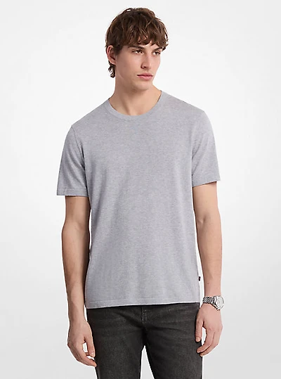 Cotton Short-Sleeve Sweater