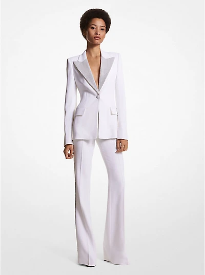 Georgina Hand Embellished Double Crepe Sablé Blazer