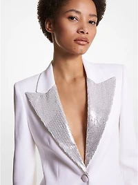 Georgina Hand Embellished Double Crepe Sablé Blazer