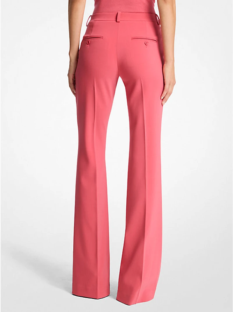 Haylee Stretch Pebble Crepe Flared Trousers