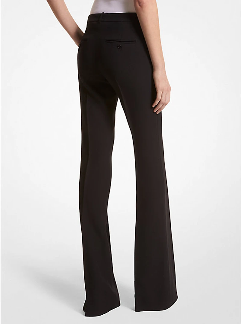 Haylee Double Crepe Sablé Flared Trousers