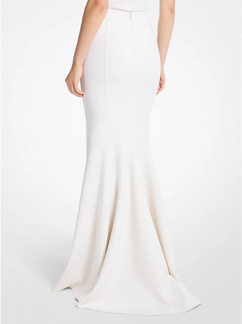 Double Faced Stretch Wool Fishtail Skirt