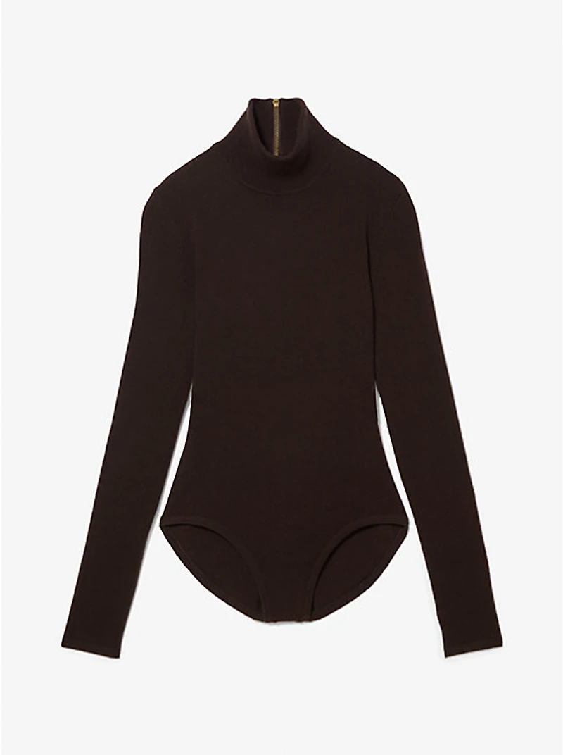 Stretch Cashmere Turtleneck Bodysuit