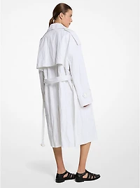 Crushed Cotton Gabardine Trench Coat
