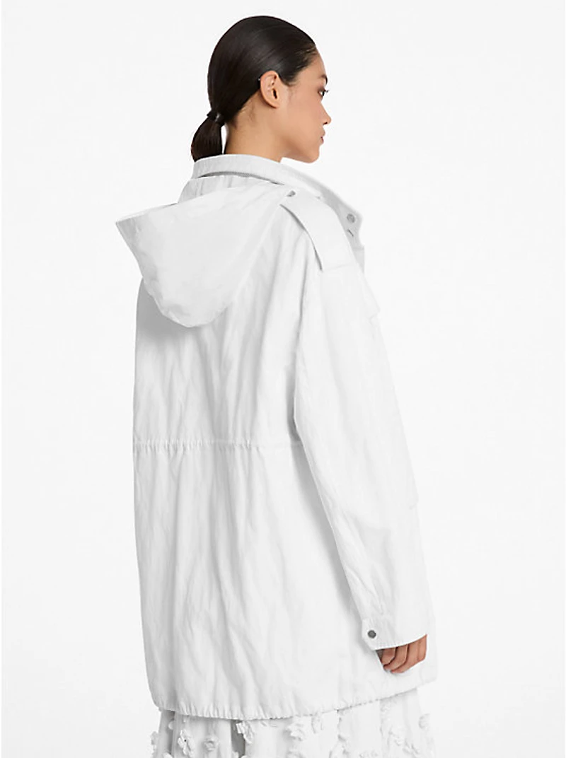 Crushed Cotton Gabardine Oversized Anorak