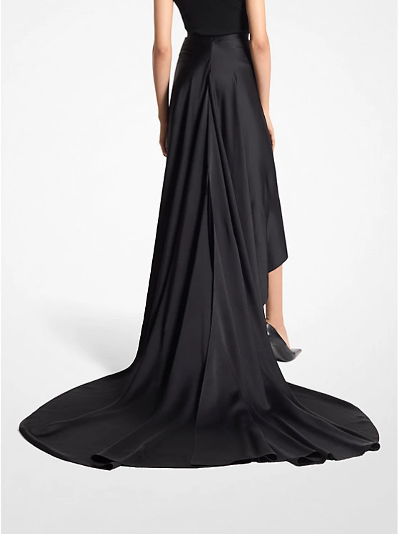 Satin Charmeuse Skirt With Train