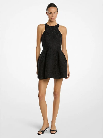 Floral Matelassé Racerback Bubble Dress