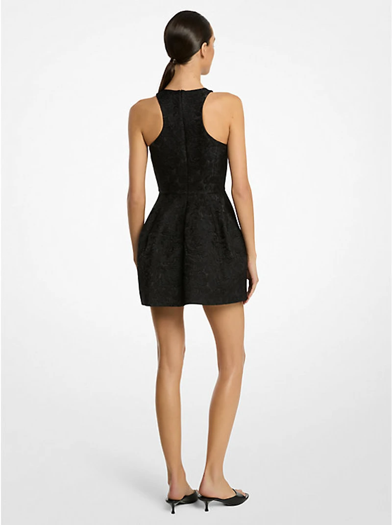 Floral Matelassé Racerback Bubble Dress