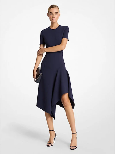 Double Faced Stretch Wool Barathea Handkerchief Dress