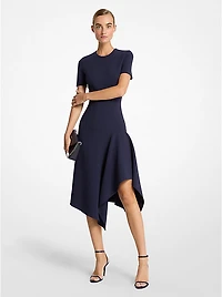 Double Faced Stretch Wool Barathea Handkerchief Dress