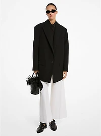 Oversized Wool and Cotton Gabardine Blazer