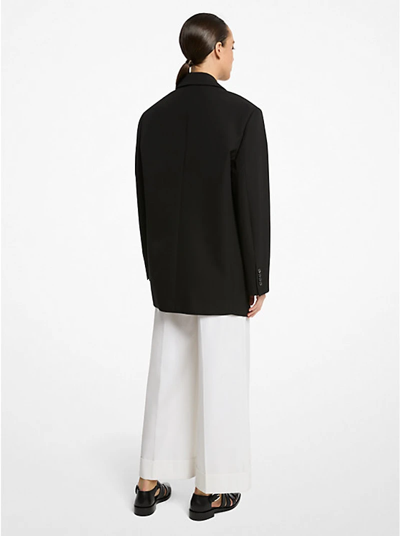 Oversized Wool and Cotton Gabardine Blazer