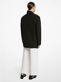 Oversized Wool and Cotton Gabardine Blazer