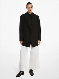 Oversized Wool and Cotton Gabardine Blazer