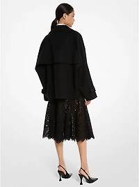 Double-Breasted Stretch Cotton Peacoat