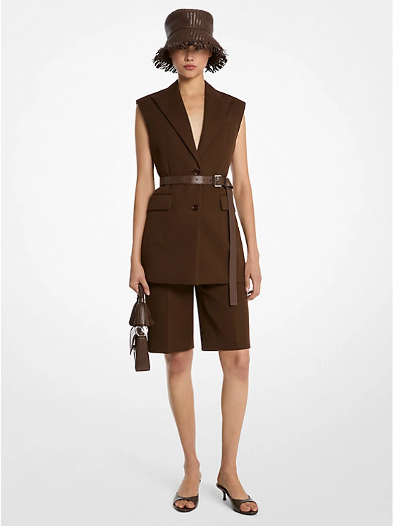 Stretch Cotton Sleeveless Jacket