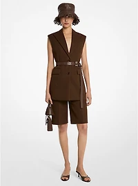 Stretch Cotton Sleeveless Jacket