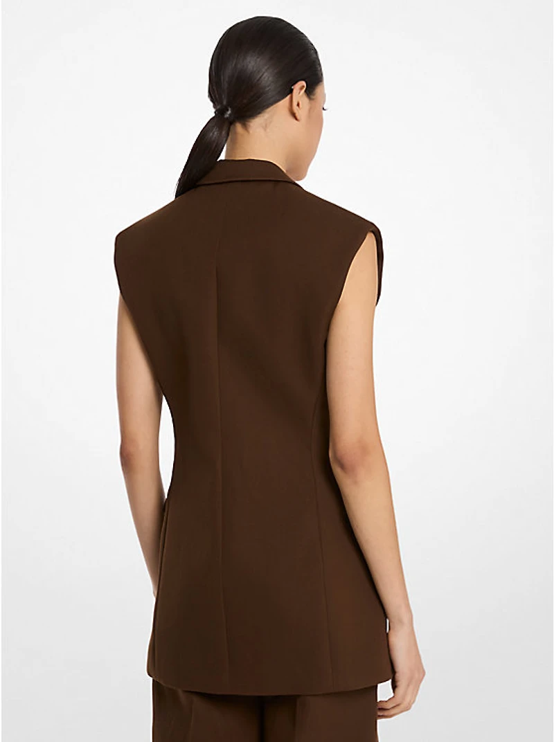 Stretch Cotton Sleeveless Jacket