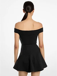 Wool Blend Off-The-Shoulder Bodysuit
