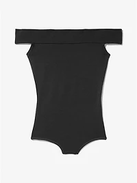 Wool Blend Off-The-Shoulder Bodysuit