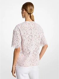 Oversized Corded Floral Lace T-Shirt
