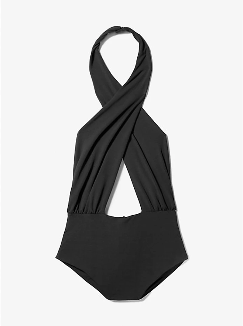 Stretch Matte Jersey Halter Bodysuit