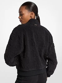 Logo Jacquard Sherpa Zip-Up Jacket