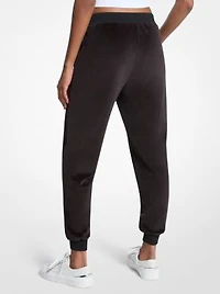 Embellished Logo Velour Joggers